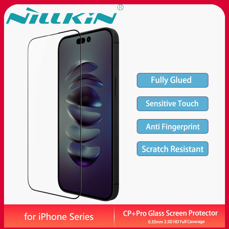 Nillkin kính cường lực Apple iPhone 15 14 13 12 11 Pro Max mini XS Max XR SE 2020 Film CP+Pro 0.33mm 2.5D HD Full Coverage Anti-fingerprint 9H Tempered Glass Screen Protector