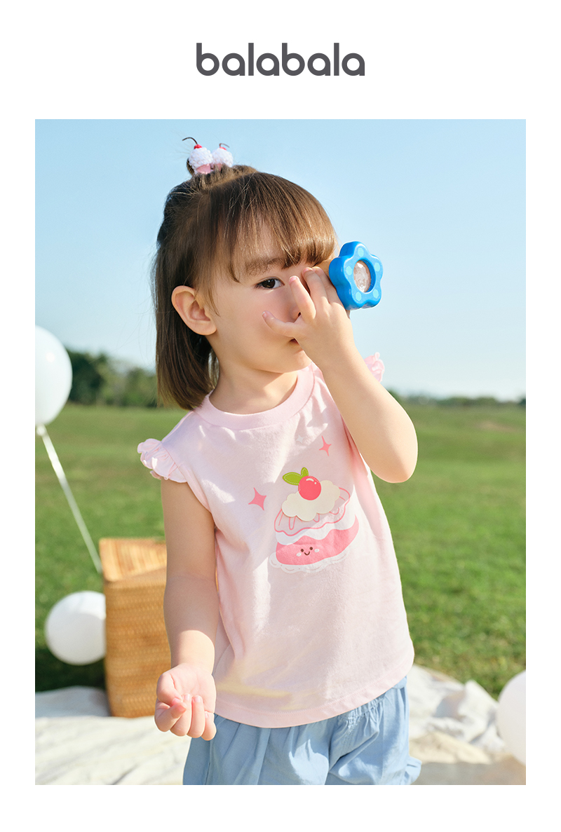 balabala Baby T-Shirt Boy And Girl Short Sleeves 2025 New Spring And Summer Sweet Trendy · v4
