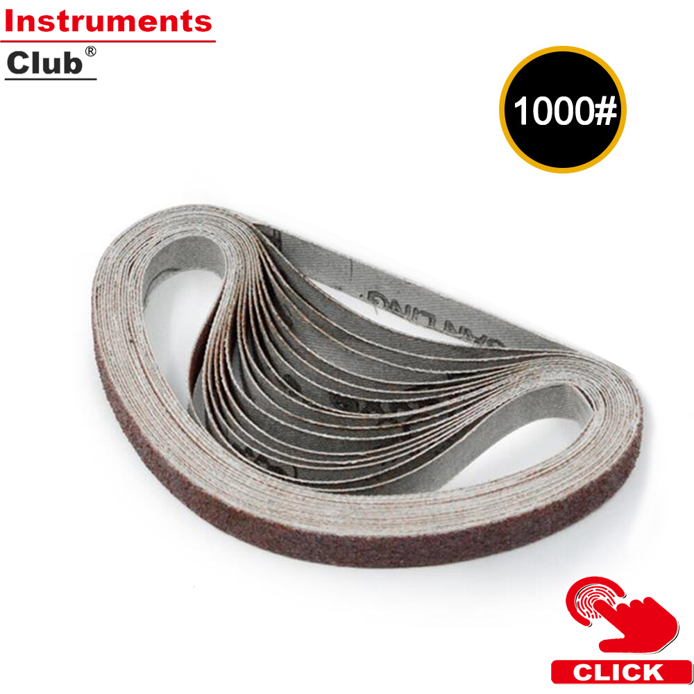 Kkmoon 10 chiếc đai chà nhám mài mòn 10x330mm dụng cụ đánh bóng mài nhám 1000 grit cho máy chà nhám dụng cụ xoay điện