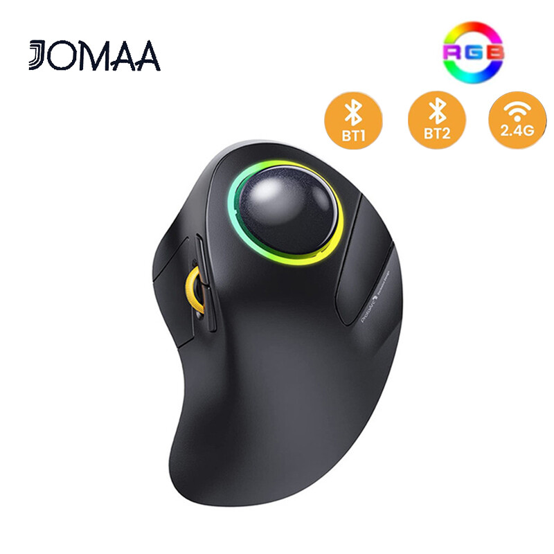 Jomaa chuột bluetooth Chuột công thái học Chuột đứng RGB không dây Backlit bluetooth con chuột có bi xoay không dây 2.4G có thể sạc lại Ergonomic rollerball Chuột chơi game cho máy tính xách tay Mac iPad Gamer