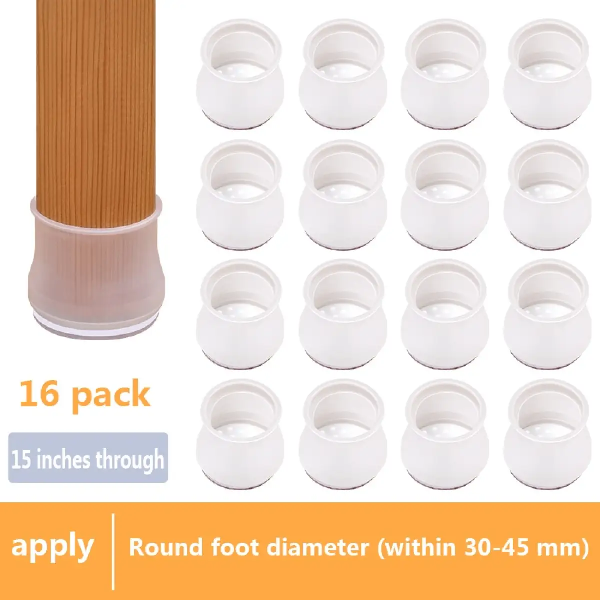 Fantasyhome 16pcs Set Furniture Foot Protection Chair Leg Cover Floor Protectors Stretchy Silicone Anti Slip Chair Leg Caps Lazada