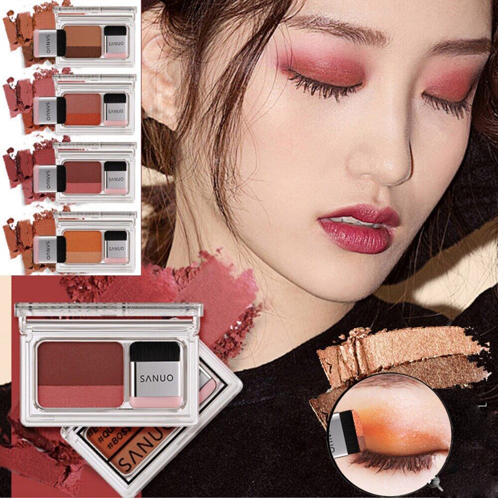 Phấn Mắt Lười 2 Màu VOPRO, Phấn Cầu Vồng Làm Đẹp Lung Linh