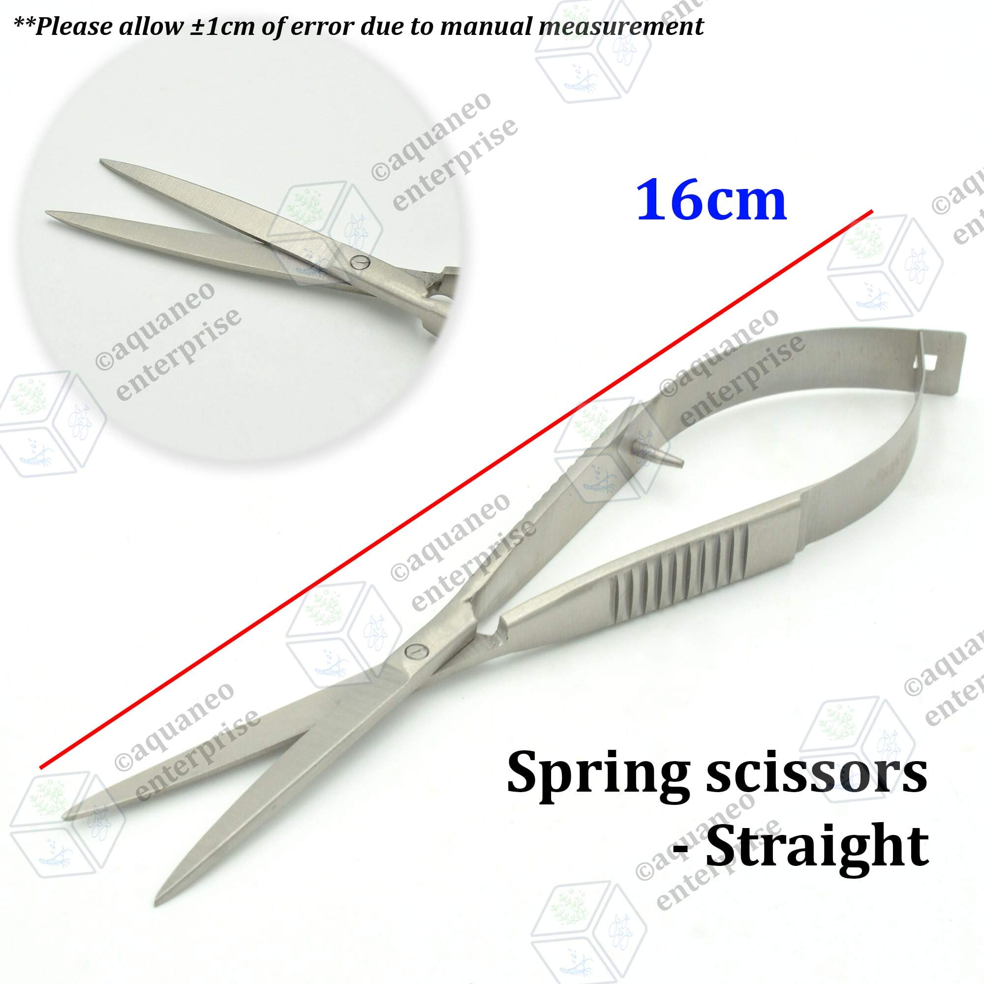 Crab Aqua Spring Wave Scissors 16cm 25cm - Straight Curve