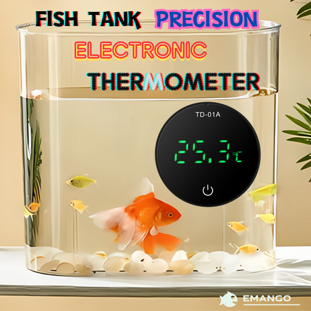 Emango điện tử chính xác Máy đo nhiệt độ nước bên ngoài bể cá có thể sạc lại hồ cá chuyên dụng vá Nhiệt kế bể cá nhiệt kế bể nước
