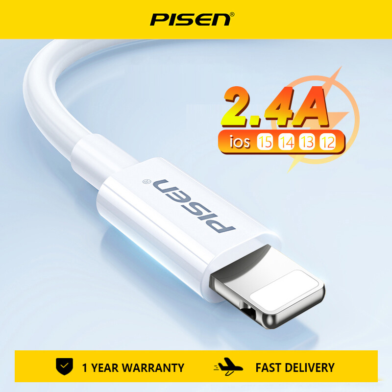 Pisen cáp usb dây usb sạc nhanh 2.4a cho ip14 plus 13 12 11 pro max cáp usb cáp usb sạc nhanh cho iphone xs xr x 8 7 6s