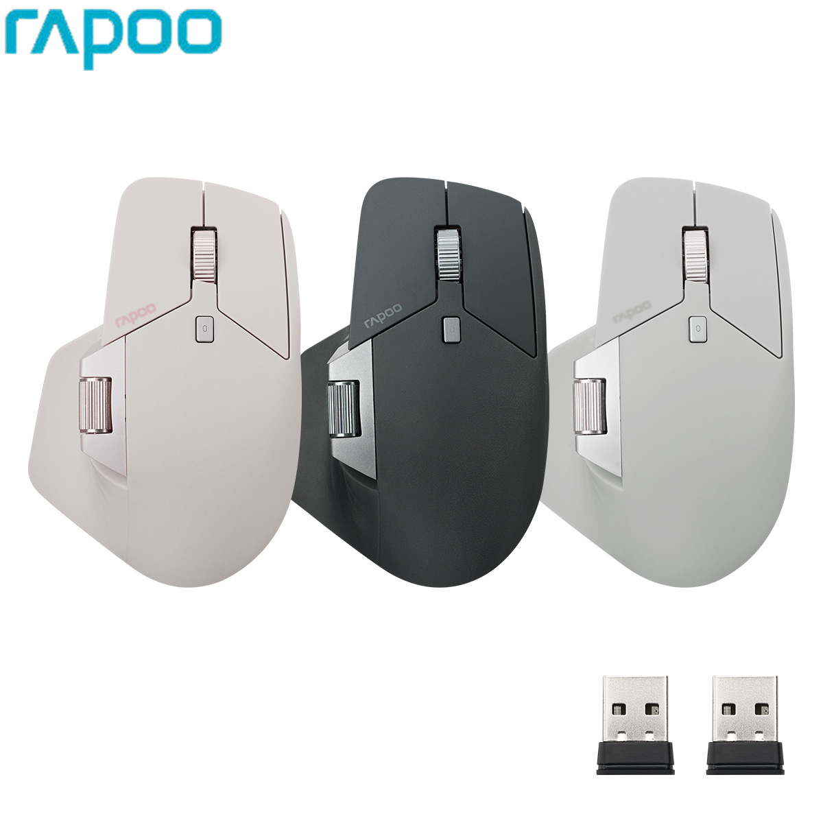 Rapoo MT760/MT760mini Rechargeable Multi-mode Wireless Mouse Ergonomic 3200 DPI Easy-Switch Up to 4 Devices Bluetooth Mouse Office Mice