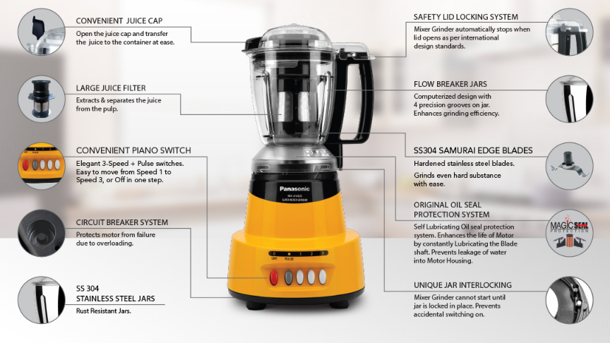 Panasonic MX-AV425 1500-Watt Super Mixer Grinder description image 7