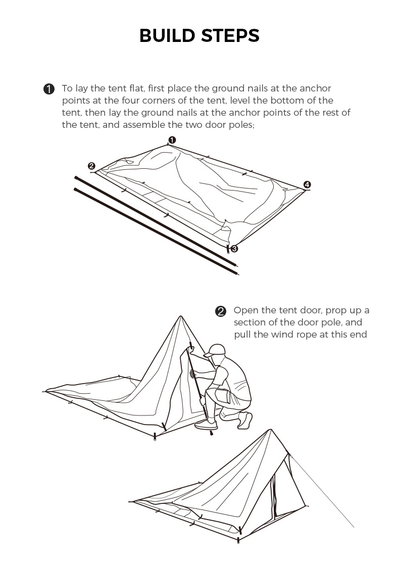 CAMELCROWN Extend 3-4 Person Large Area Outdoor Waterproof Sun Shelter Hiking Traveling Cotton Tent