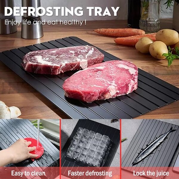Gambar 1pcs Fast Defrost Tray Fast Thaw Frozen Food Meat Fruit Quick Defrosting Plate Board Defrost Tray Thaw Master Kitchen Ga