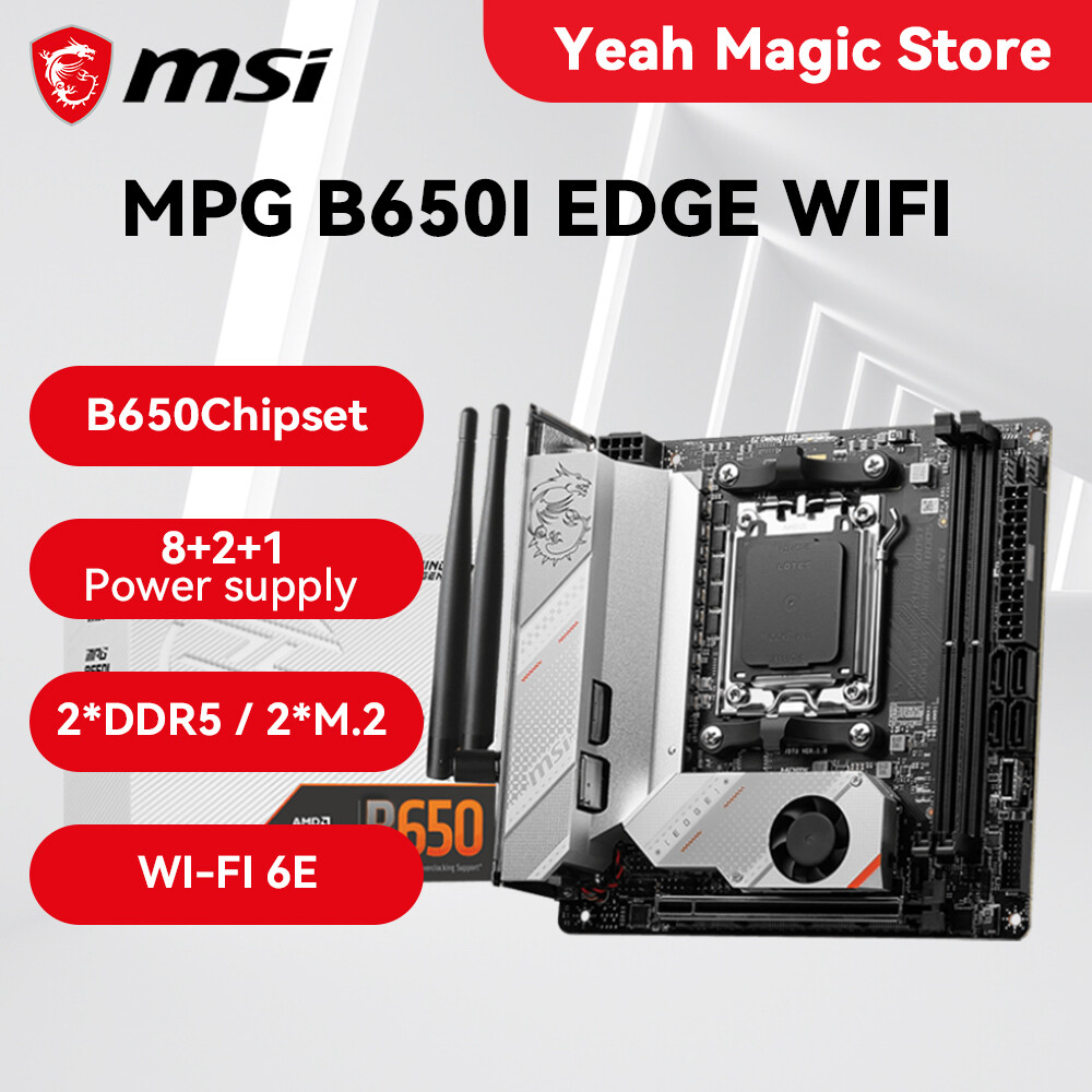 MSI New MPG B650I EDGE WIFI Mini-ITX AMD B650 DDR5 6600+(OC) MHz M.2 USB3.2 96G Double Channel Socket AM5 Motherboard ราคา 9,208 บาท*ส่งฟรี