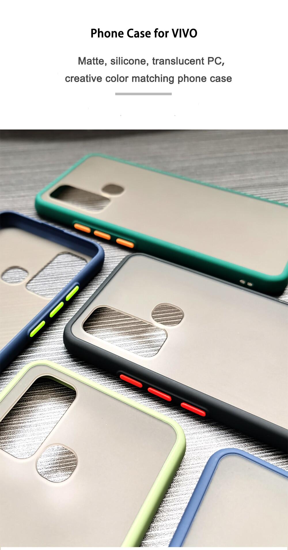 Thick Matte Silicone Phone Case for VIVO Y50 Transparent Anti Knock Case For VIVO Y30 Y70s Y19 V15 Pro V17 V19 Back Cover (10)