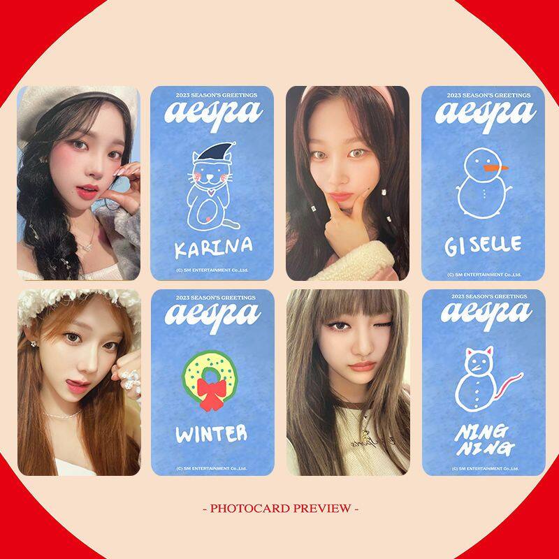 Thẻ ảnh chúc mừng mùa giải aespa 2023 thẻ ảnh lịch aespa 2023 karina giselle winter ningning 4 bộ
