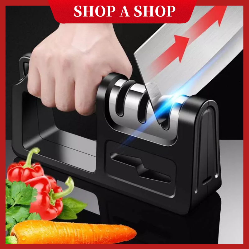 Gambar [Ready Stock] 4 IN 1 Stainless Steel Knife Sharpener  Knife Grinding Tool  Pengasah Pisau  Sharpening Knife  4 Stage Knife Sharpener  Scissors Sharpener