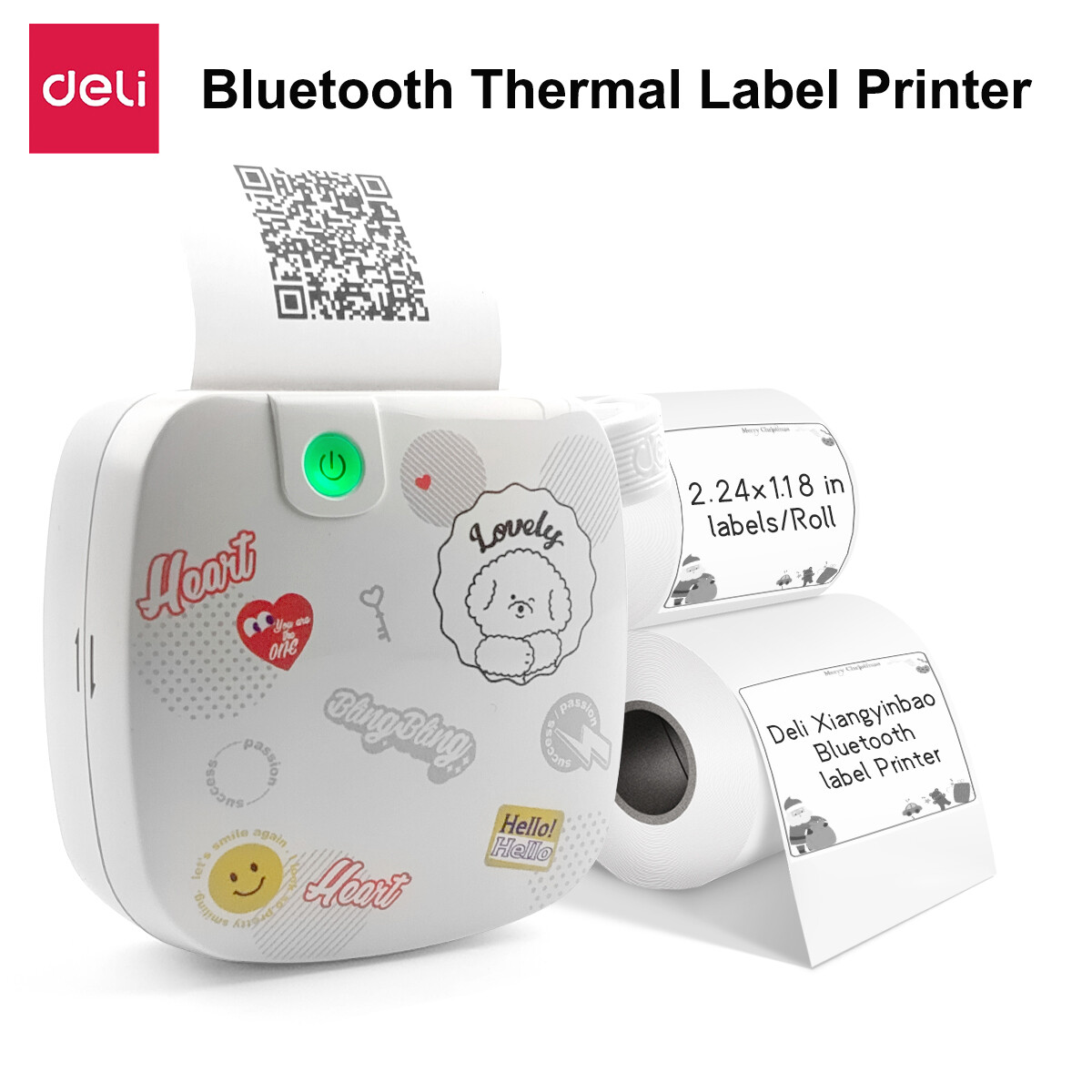 Deli máy in nhãn inkless xách tay nhãn nhiệt S501