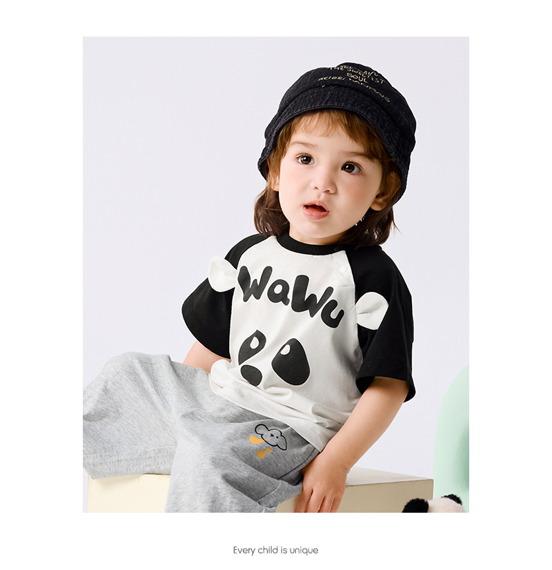 balabala Baby T Shirt Children Top Girl Clothing Boy Short Sleeve 2025 New Spring Summer Sweet Trendy · v8