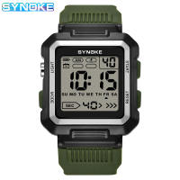 SYNOKE Men Watch Square Large Screen Sports Fashion Luxury Casual Waterproof Digital Watch