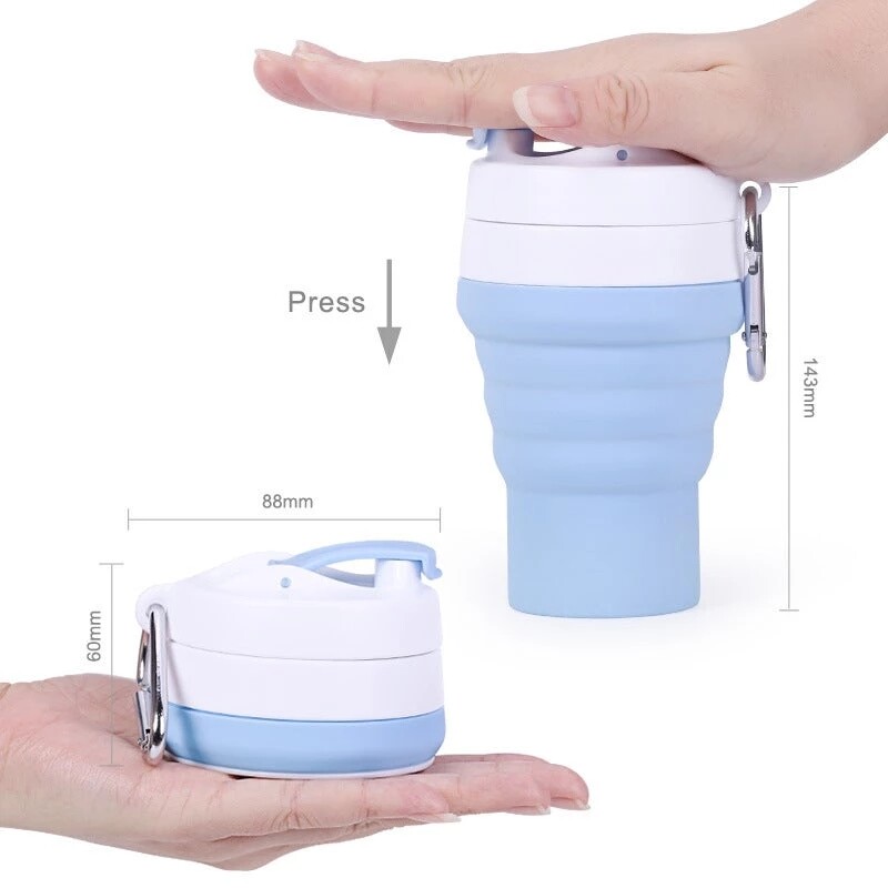 Cốc cà phê gấp gọn cốc silica gấp gọn đa năng uống nước có thể thu gọn bằng silicon gấp gọn 350ml du lịch ngoài trời