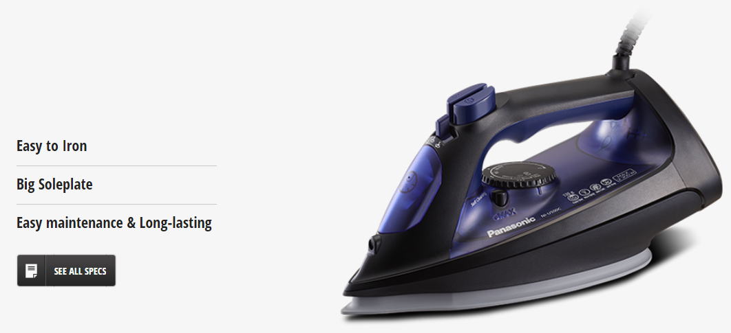 Panasonic NI-U500C Steam Iron with Ceramic-Coated Sole Plate description image 13