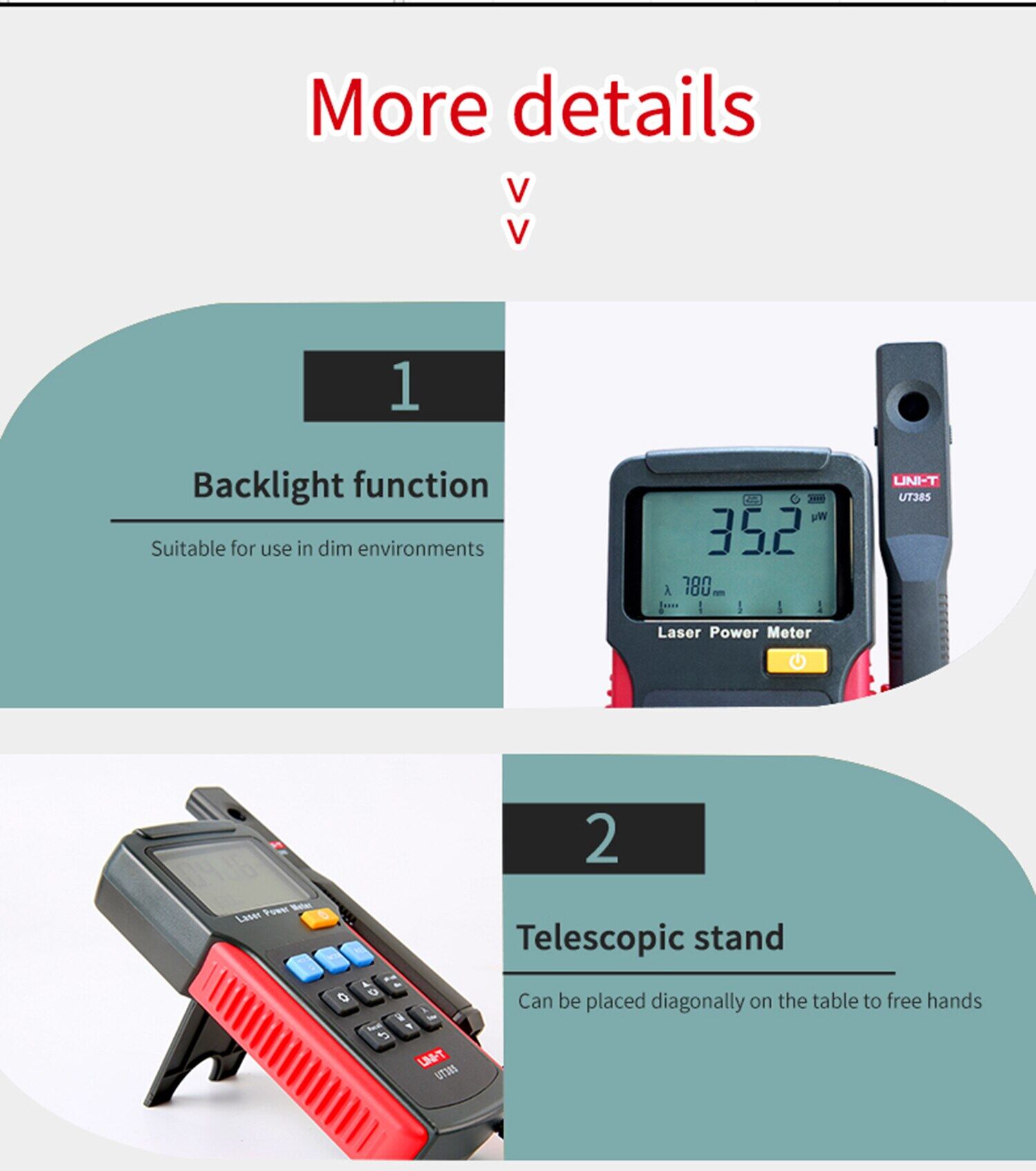 Details about   UNI-T UT385 Laser Power Meter LCD Screen Wired Handheld 