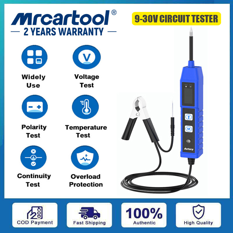 MRCARTOOL 9-30V DC Power Circuit Probe Tester Hỗ trợ kiểm tra điện áp/kiểm tra liên tục/kiểm tra phân cực/kiểm tra nhiệt độ