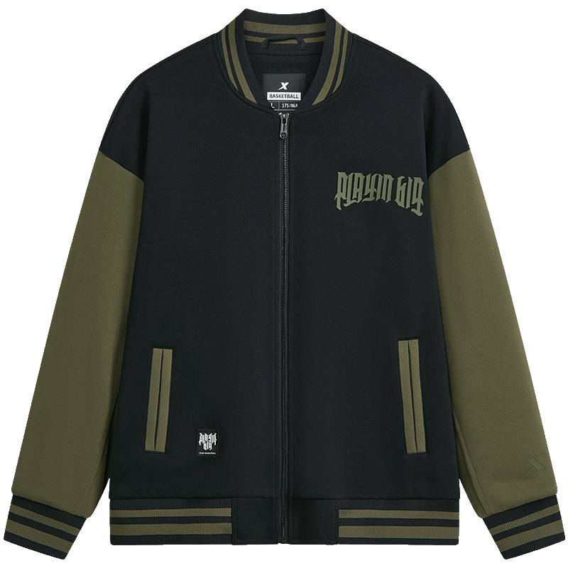 Xtep nam áo khoác bóng chày 2024 mới bóng rổ dày ấm dệt kim lỏng áo khoác Jacket thể thao 8761290601