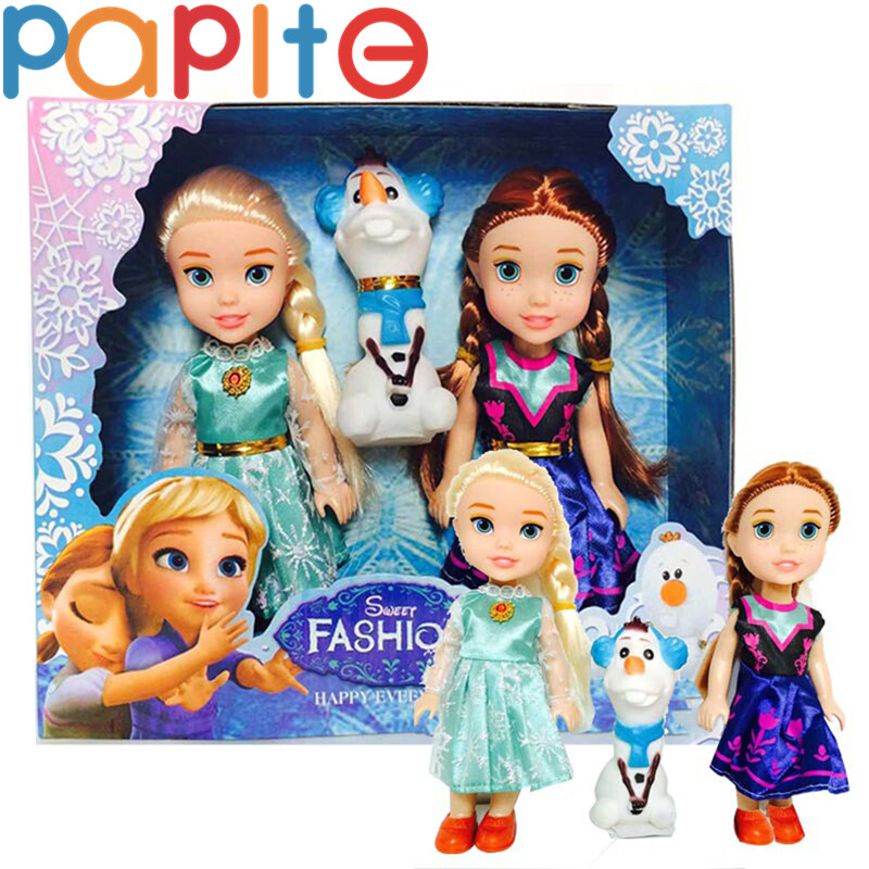 PAPITE【In Stock】3pcs  Frozen Elsa Anna Princess Dolls Toys Cartoon  Cute Plush Doll for Kids | Lazada