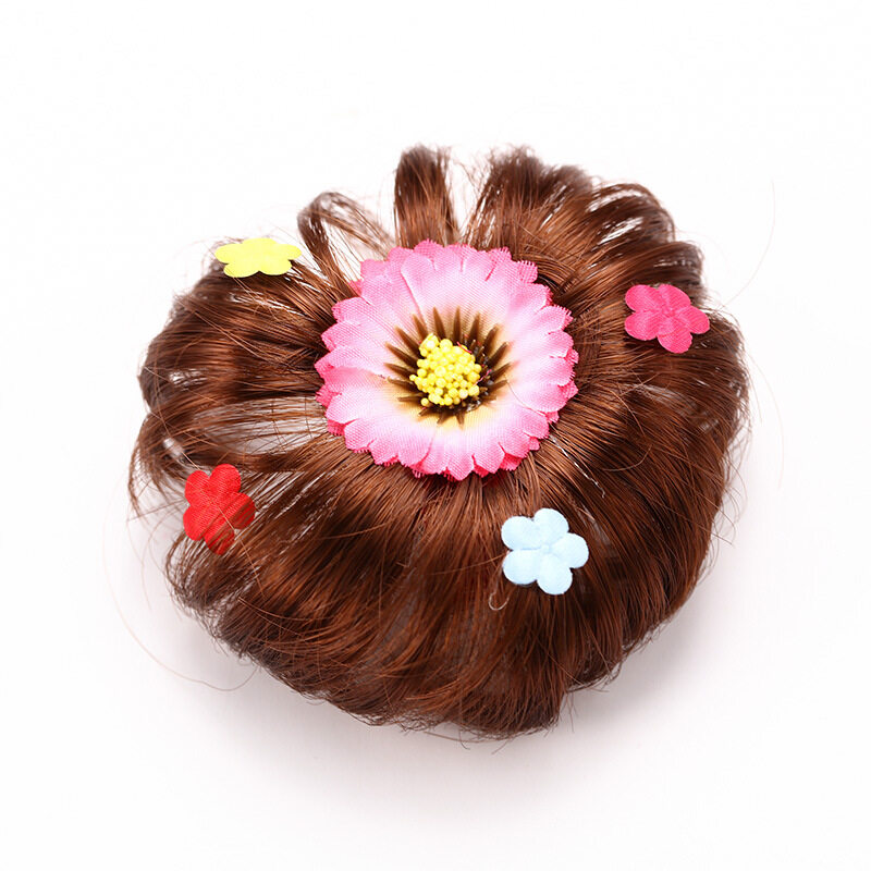 Tóc Giả Trẻ Em TSE Với Kẹp Tóc Tóc Giả Nữ Công Chúa, Kiểu Búi Tóc Hoa Cài Tóc Kẹp Bé Gái, Phụ Kiện Tóc P08 1 Pair