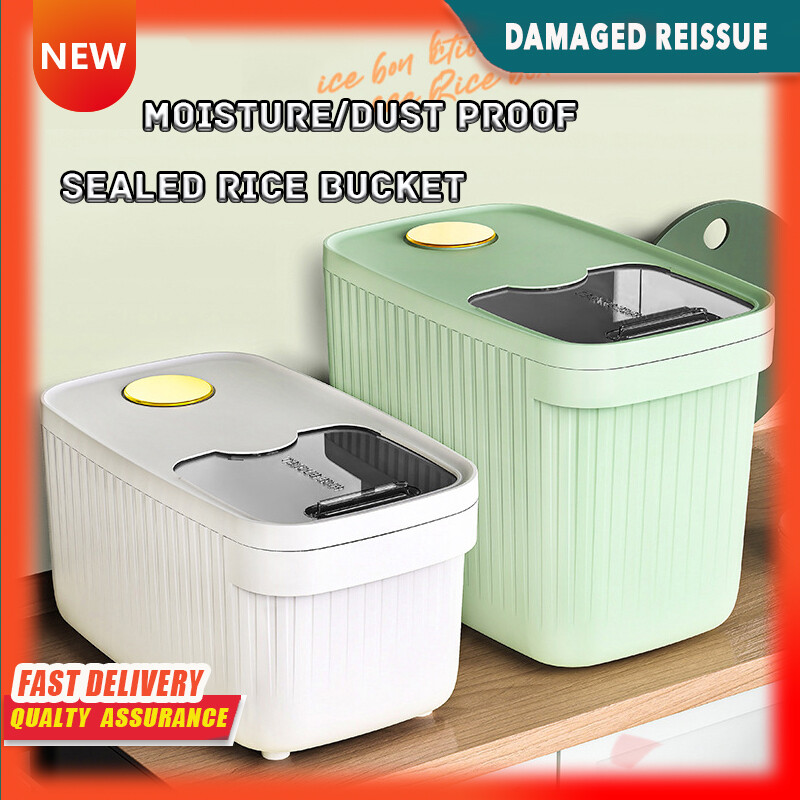 Gambar Rice Bucket Kitchen Household Large capacity Insect proof Moisture proof Sealed Rice Cylinder Flour Miscellaneous Grain Rice Rice Box