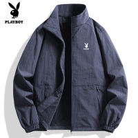 Playboy 2025 mùa xuân áo khoác mới đôi dùng một bên nam và nữ thể thao dáng rộng áo khoác Jacket phong cách Hàn Quốc