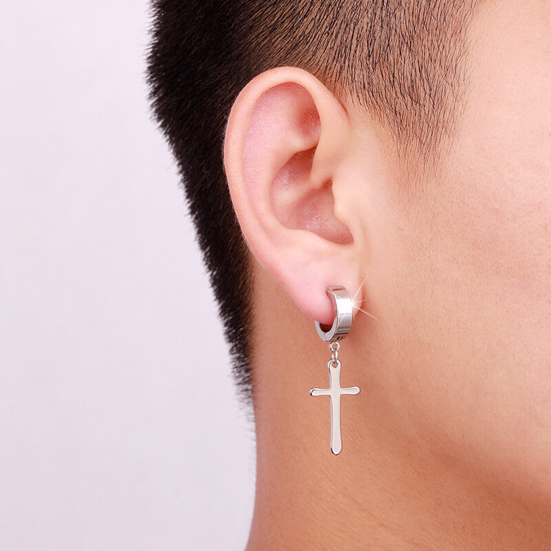 ear piercings men cross