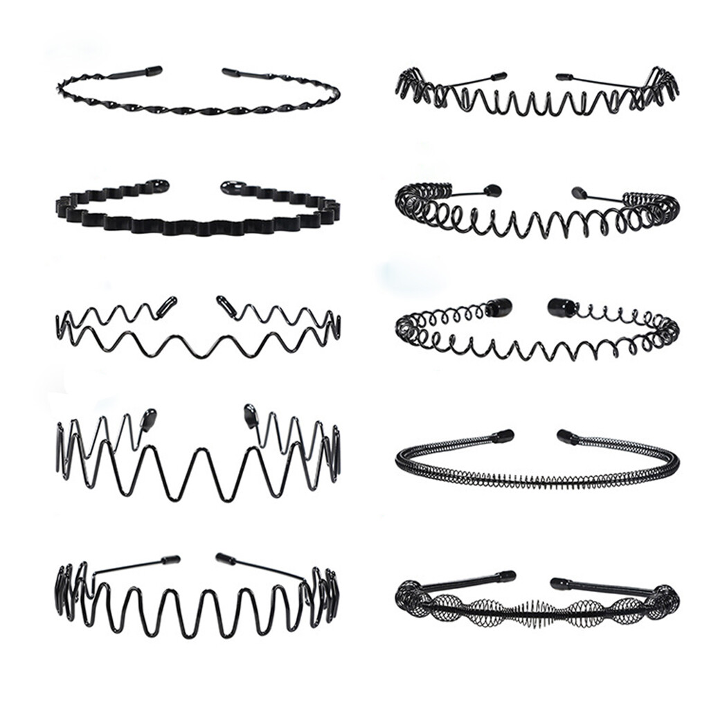 Blesiya 2 Chiếc Băng Đô Lượn Sóng Lò Xo Kim Loại Phi Giới Tính, Băng Đô Thể Thao Rửa Mặt