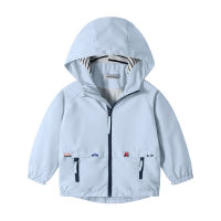 Rolanko Toddler Boys Windbreaker Casual Outerwear Kids Lightweight Zip Hooded Jacket Baby Cute Dust Coat 2-7Year