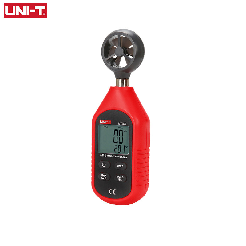 Uni-t ut363 gió gió speed tester kỹ thuật số mini máy đo gió cảm biến lcd đèn nền 0-30 mét/giây nhiệt độ tester anemometro