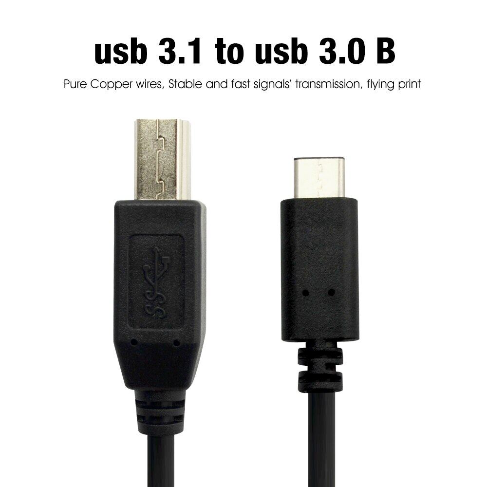 USB-C 3ft Đầu Nối Loại USB 3.1 C Sang USB 3.0 B Cáp Dữ Liệu Nam Cho Mac Pro Dell Điện Thoại Di Động & Máy In & Đĩa Cứng 1M 17