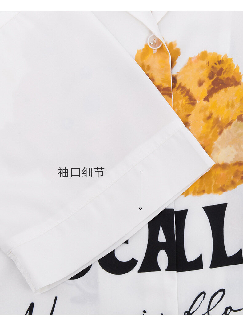 Váy ngủ nữ Cho Phụ Nữ, V-Cổ Cài Cúc Voan Phim Hoạt Hình Mùa Hè Mỏng Ngủ