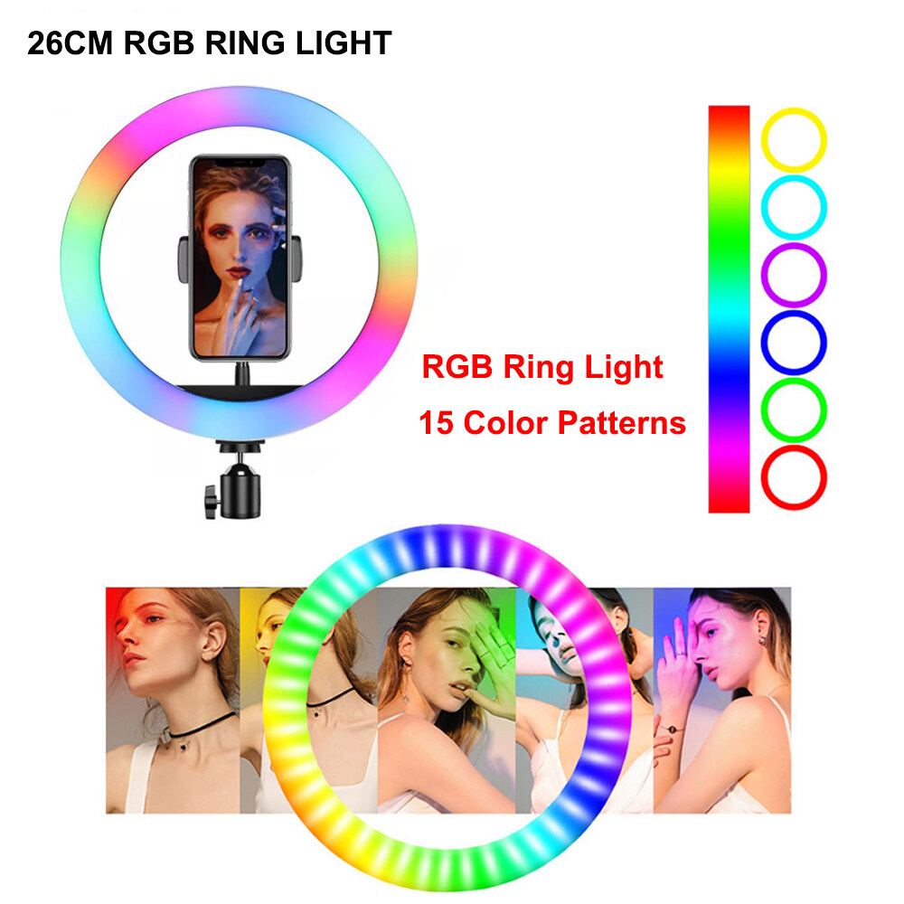 0a482b2653d045ba6e8876465f1fa9c1 MJ26 RGB LED Soft Ring Light 26cm With Phone Holder