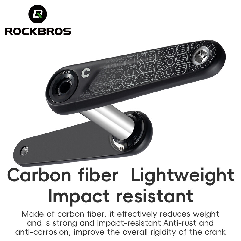 ROCKBROS Carbon Fiber Crank Integrated Molding 110 BCD 28.99 DUB Axis Lightweight Bicycle Crank Multi-specification Durable High Strength Road Bike Crank 162.5/165/167.5/170/172.5/175MM ราคา 9,884 บาท*ส่งฟรี