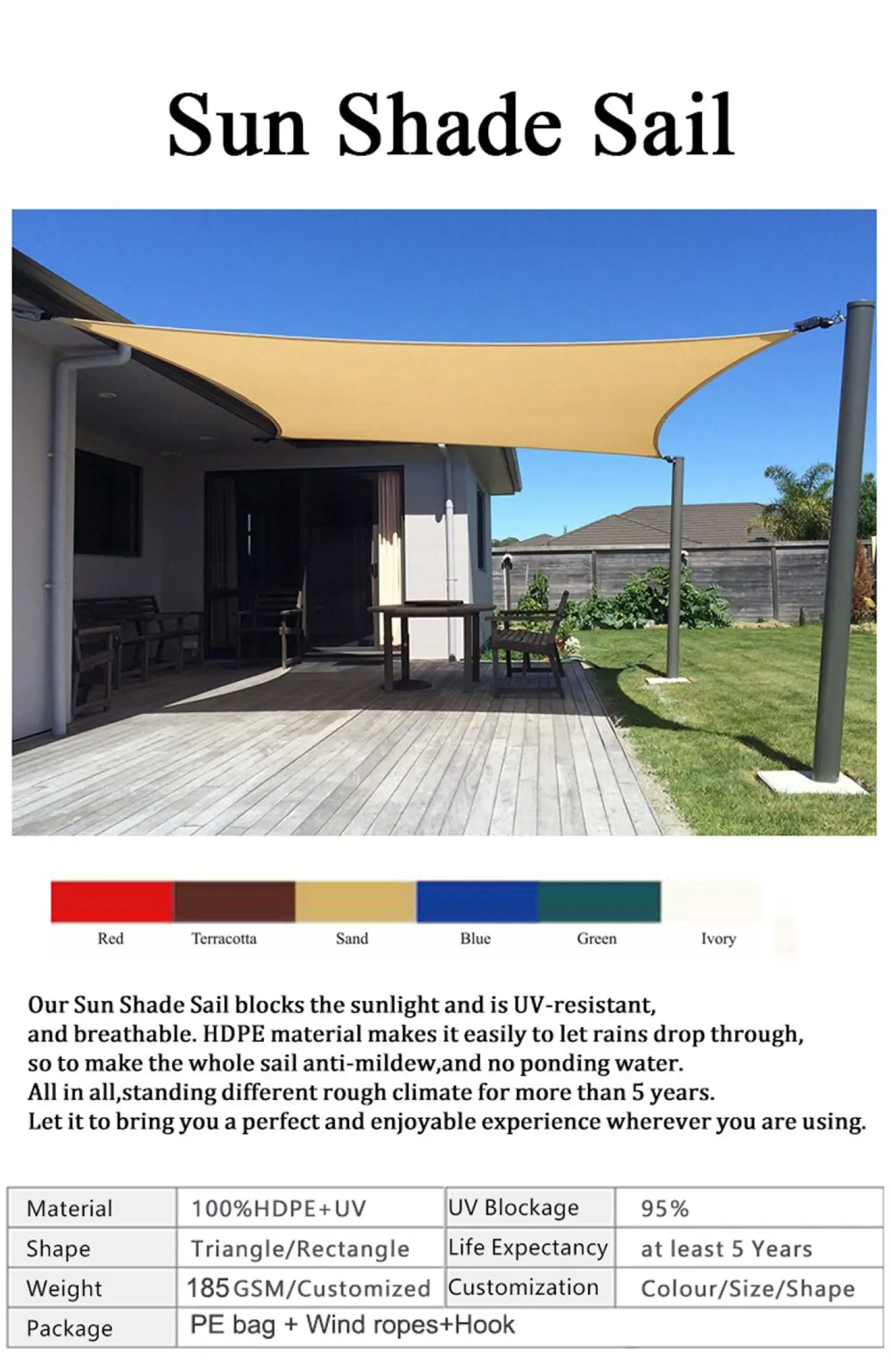 pool sun shade on Hdpe 180gsm Waterproof Awning Sunshade Shade Sail Outdoor Garden Beach Camping Patio Pool Canopy Tent Sun Shelter Pergola Toldo Lazada Ph
