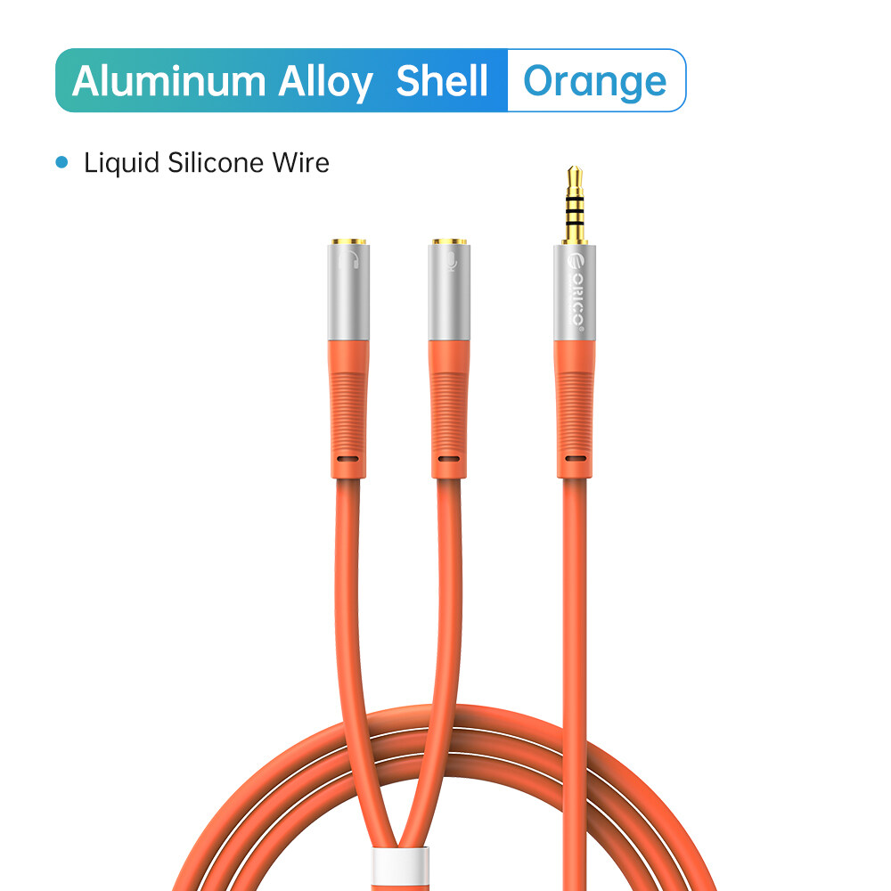 ORICO Đầu chia tai nghe 3.5mm 2 nữ 1 Nam mic và âm thanh Y Splitter TRRS Bộ tai nghe đàm thoại không