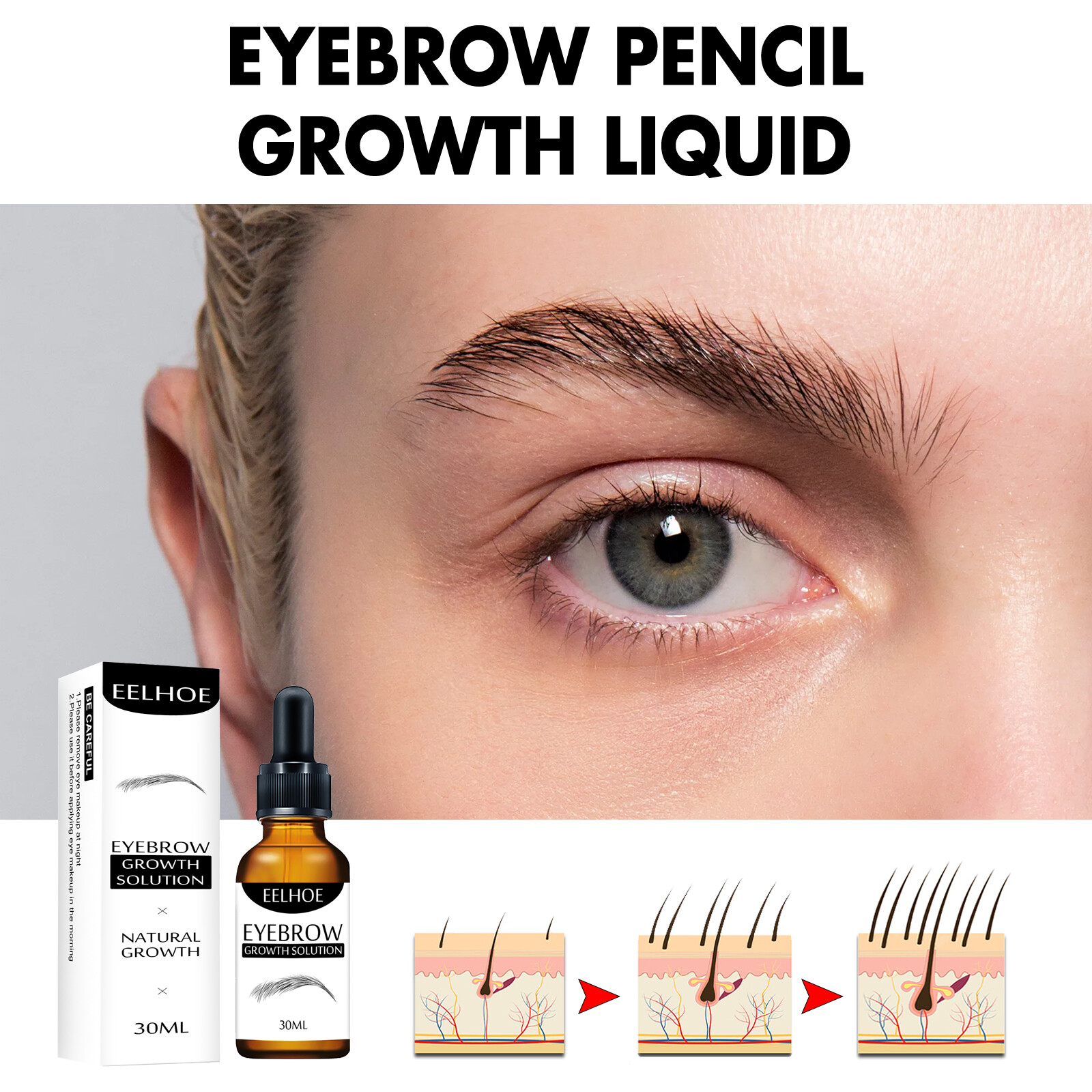 Gambar Eelhoe Eyebrow Growth Liquid Fast Eyebrow Liquid Thick and Slender Eyelashes for Men and Women Quickly Grow Thick   Slender Lengthening Eyelashes?30ml?