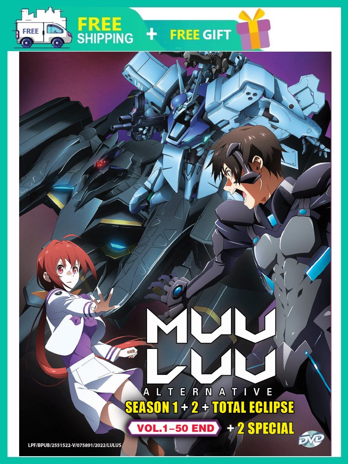 MUV-LUV ALTERNATIVE (SEASON 1+2+TOTAL ECLIPSE) ( ANIME TV SERIES DVD : 2021 ) Harga 67 Ringgit*Penghantaran Percuma