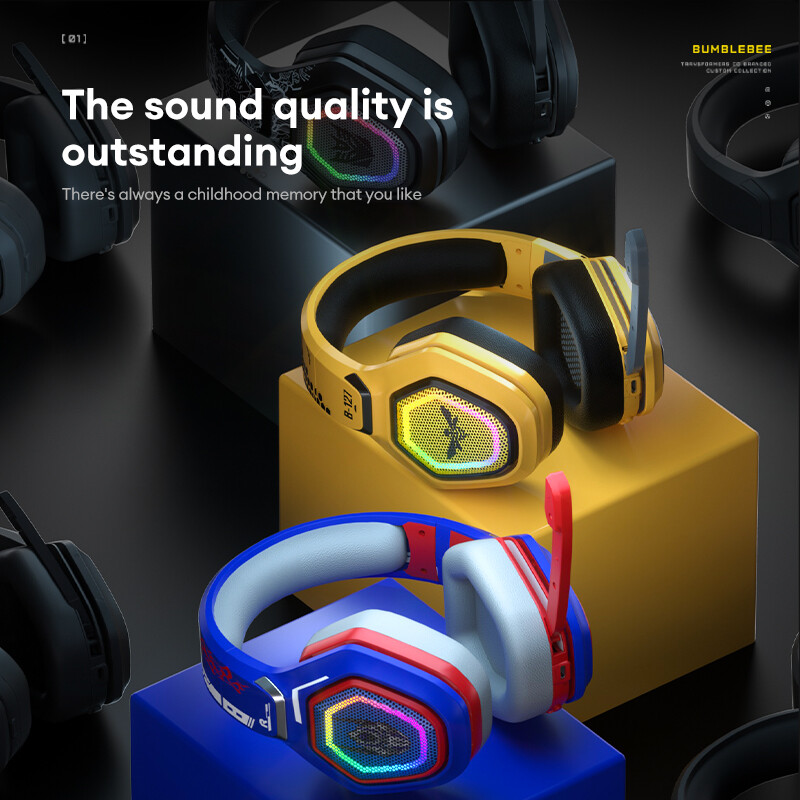 Transformers TF-G01 Bluetooth Dual Mode Headset Wireless Bluetooth 2.4G Wireless Wired Dual Mode Heavy Bass Sports Noise Cancellation Gaming Headset Universal for mobile phones and computers