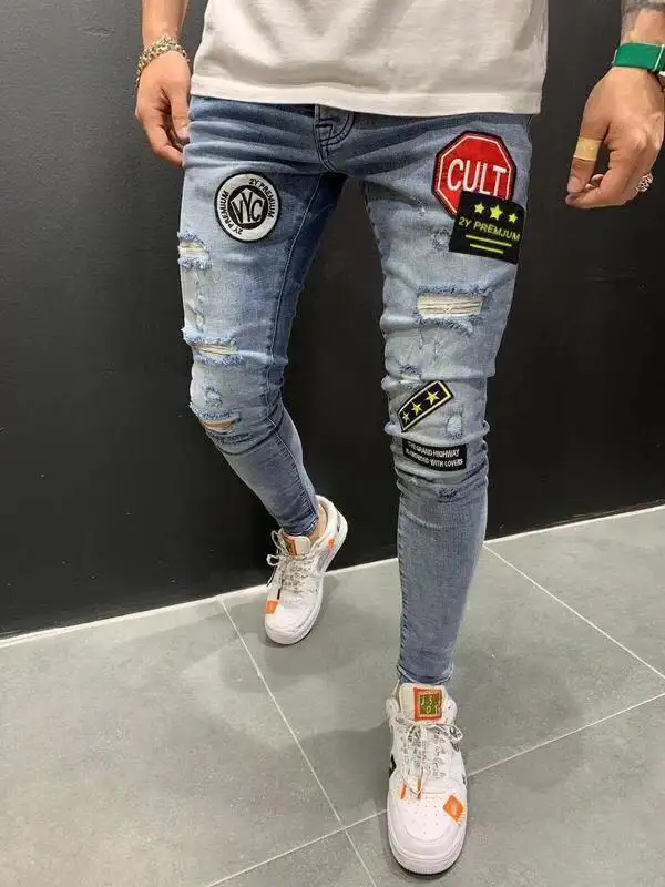 patterned jeans mens