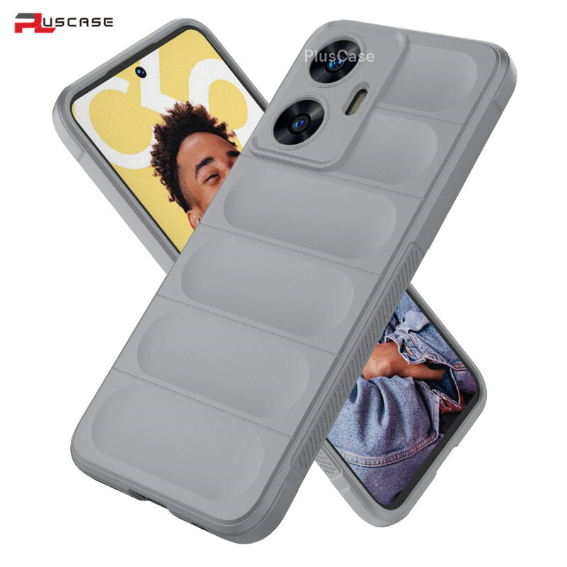 Pluscase cho realme c55 ốp silicon ốp mềm có lớp lót vi sợi bảo vệ máy ảnh ốp lưng chống sốc
