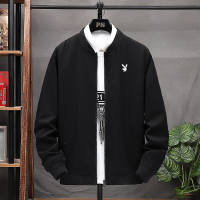 Playboy แจ็กเก็ตแฟชั่นชายน้ำหนักเบาเสื้อสีพื้นใส่ง่าย (M-5XL)
