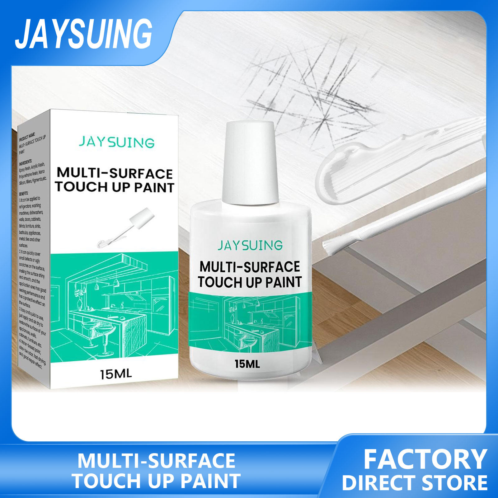 Jaysuing Professional Car Paint Scratches Repair Pen Brush Universal Waterproof Automobiles Paint Coat Repair Scratch Car Accessories Universal Car Paint Repair Pen Touch Up Paint Pen Car Scratch Remover Anti-scratch Automobile Paint Pencil for Car ราคา 162 บาท*ส่งฟรี