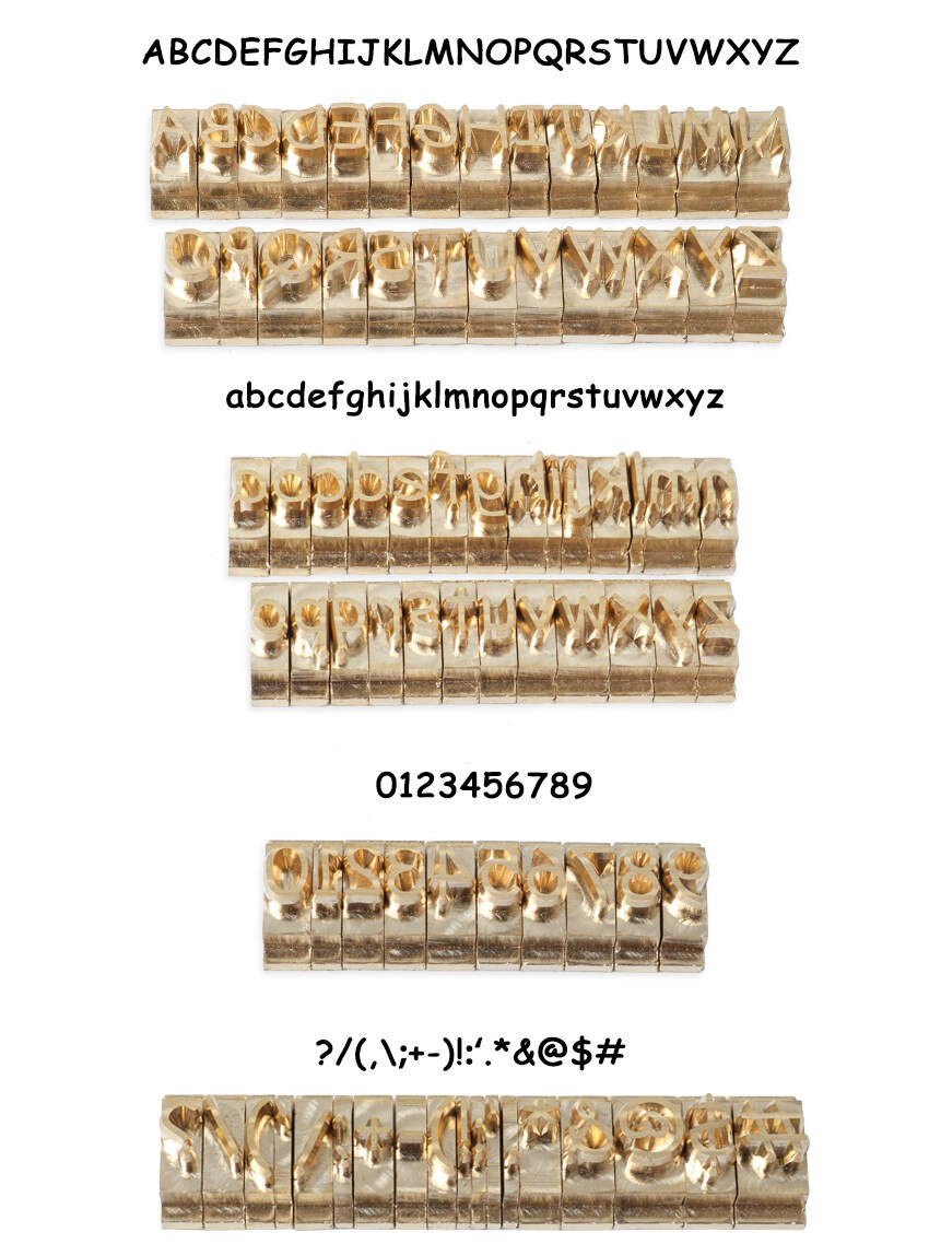 ZONESUN 6 mm de altura latão letras iniciais personalizadas alfabeto