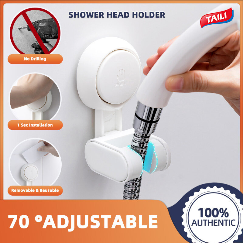 TAILI Shower Head Holder child Suction Cup No Drilling Waterproof & Height Adjustable Wall Mounted Shower Head Bracket for Bathroom, Large Angle Adjustable Shower Head Holder baby shower White ราคา 102 บาท*ส่งฟรี