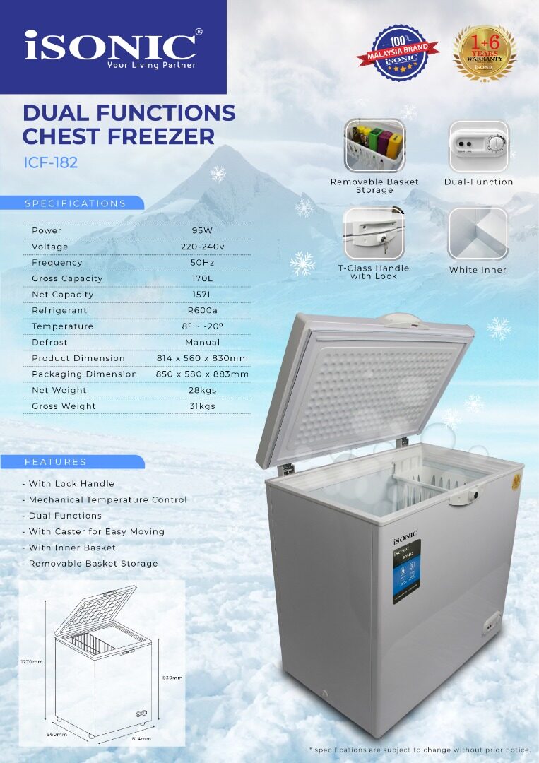 isonic freezer price