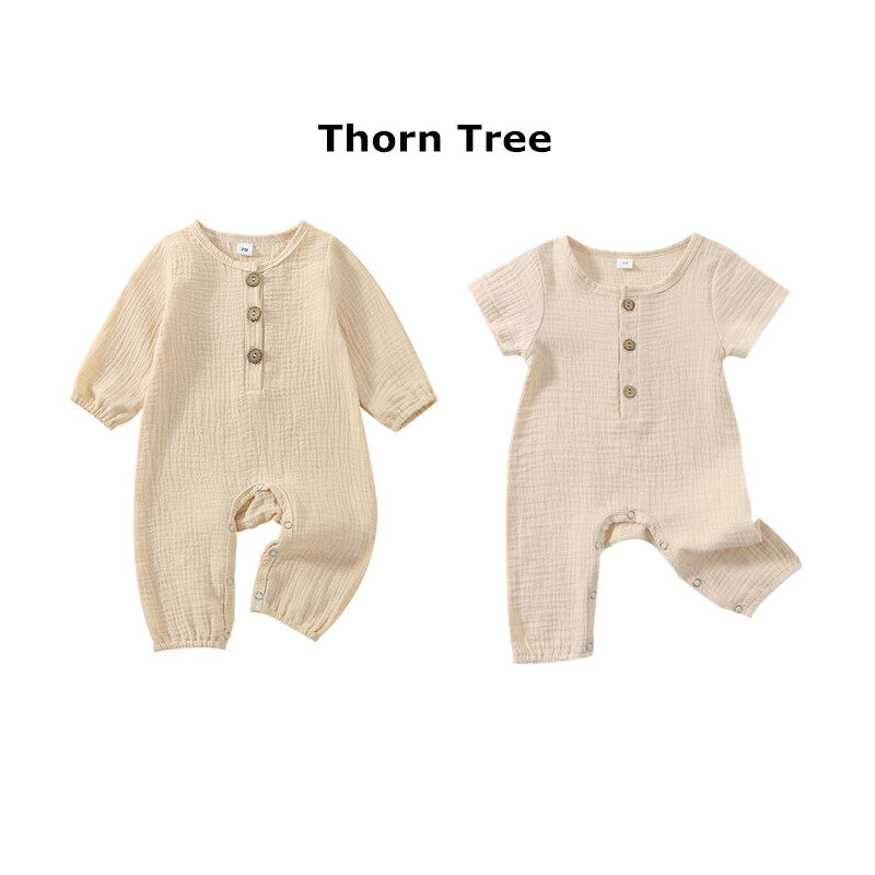Thorn Tree Newborn Baby Girls Boys Romper Short Sleeve Bodysuit Summer